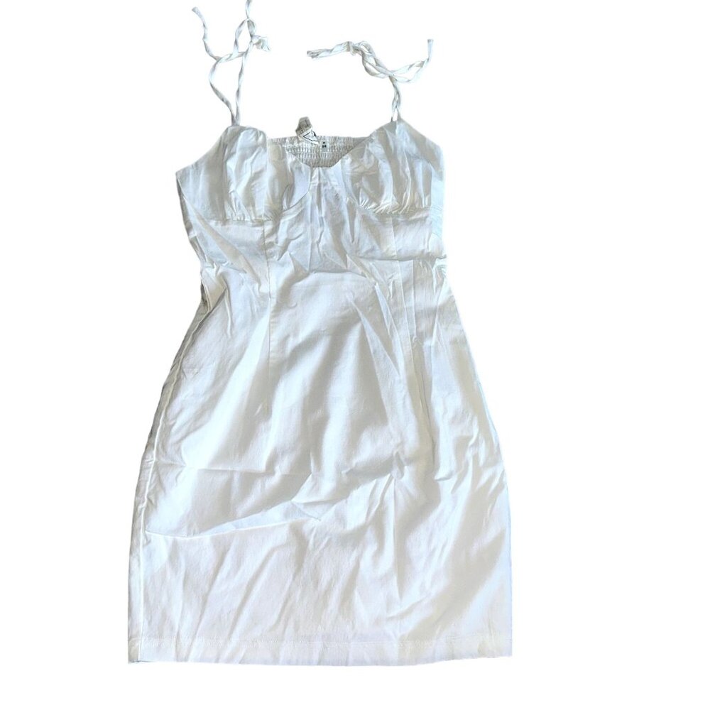 NWT Style Rack White Tie Shoulder Sleeveless Mini Dress Women's Small S